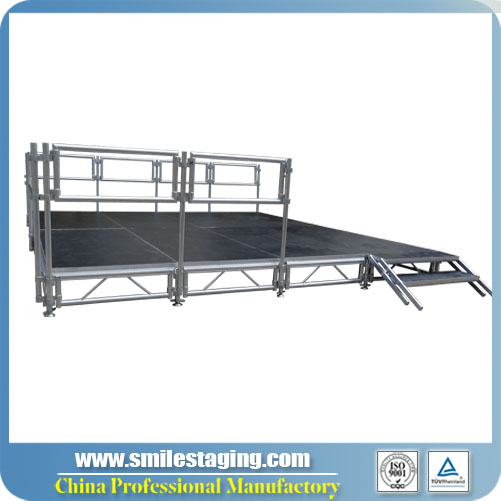 16ft x 16ft Aluminum Stage Systems With Guard Rails