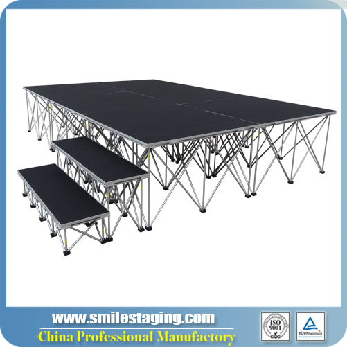 12ft x 8ft Portable Stage Systems With Stair/Carpet Finish
